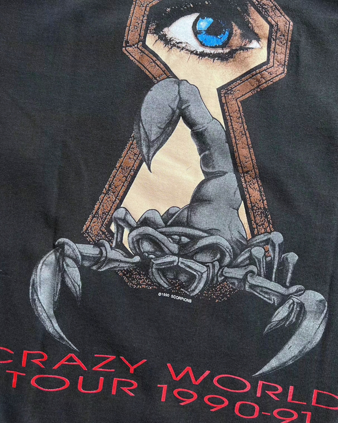 Vintage 1990 Scorpions Crazy World Tour Faded Long Sleeve Tee  - Shop ThreadCount Vintage Co.