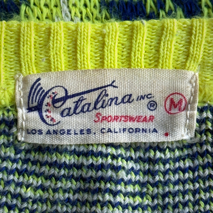 1950s Neon Snowflake Knit Novelty Sweater