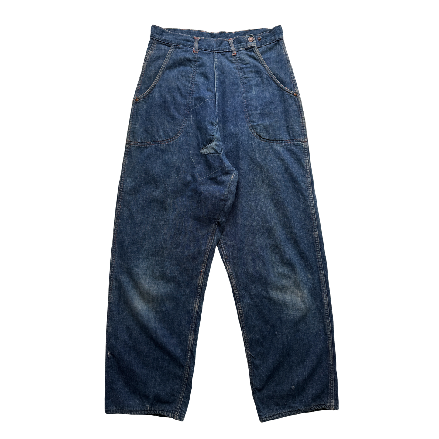 1950s Side Zip Serge Denim Jeans (28)