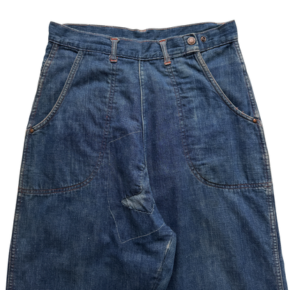 1950s Side Zip Serge Denim Jeans (28)