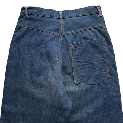 1950s Side Zip Serge Denim Jeans (28)