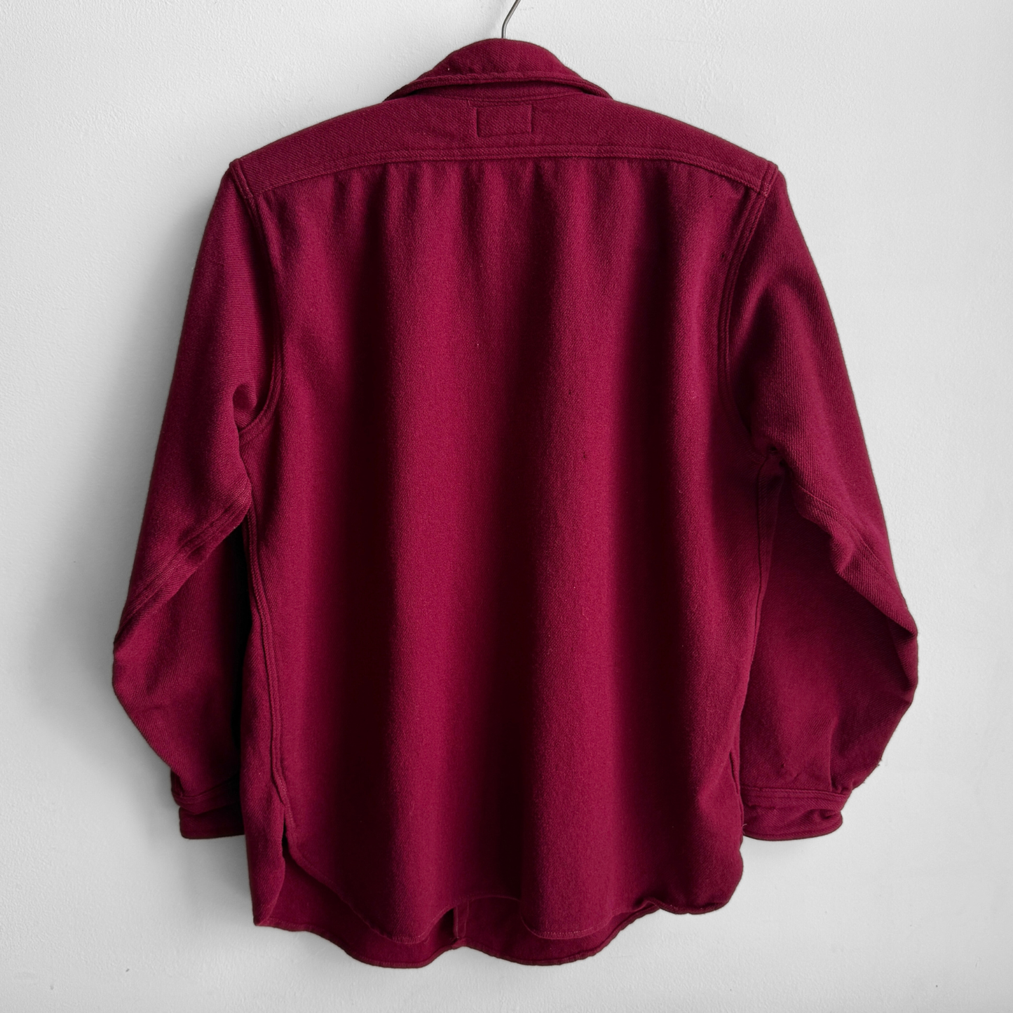 1940s Maroon Red Wool Flannel Shirt