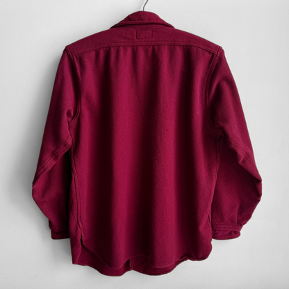 1940s Maroon Red Wool Flannel Shirt