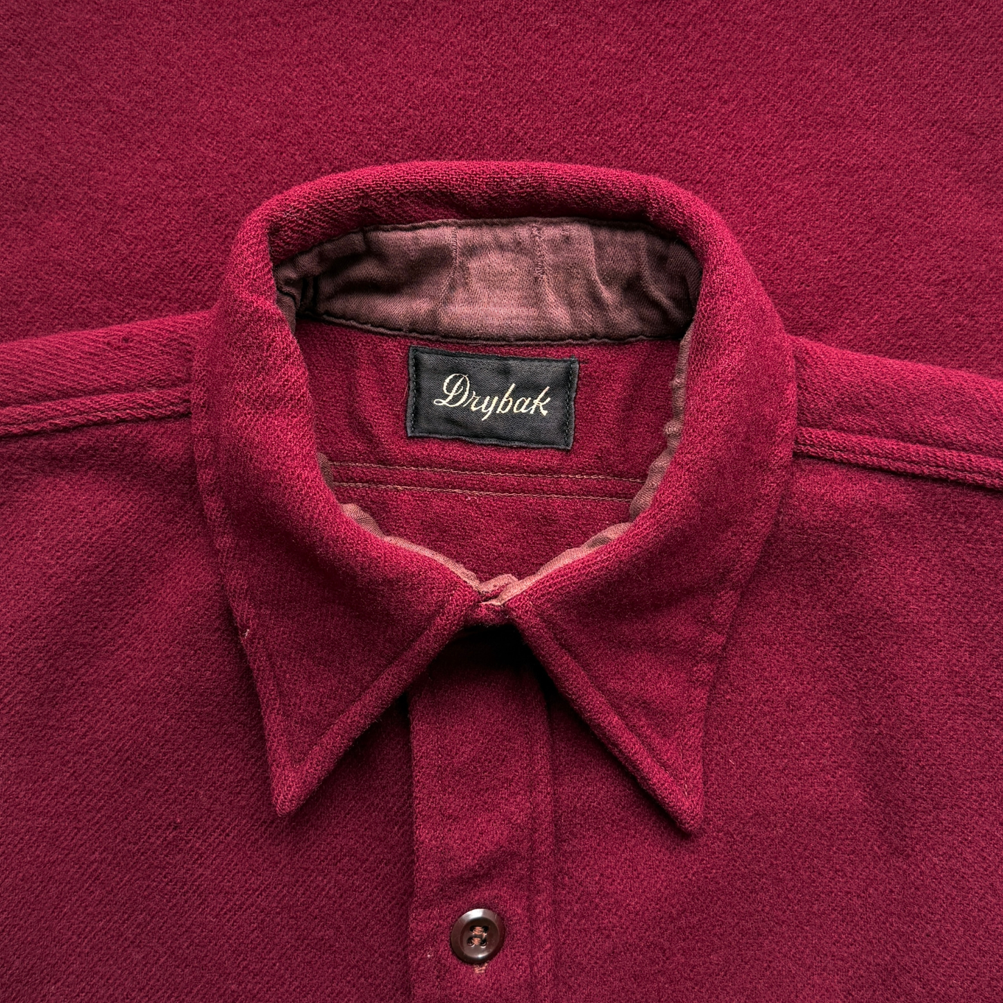 1940s Maroon Red Wool Flannel Shirt
