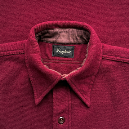 1940s Maroon Red Wool Flannel Shirt