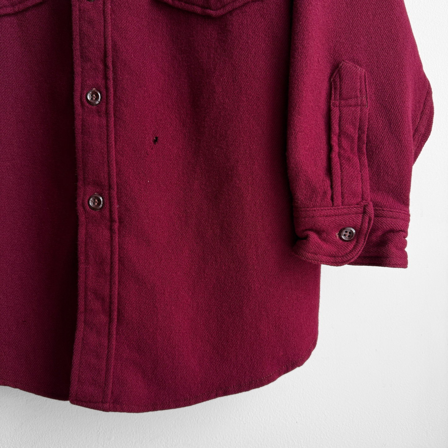 1940s Maroon Red Wool Flannel Shirt