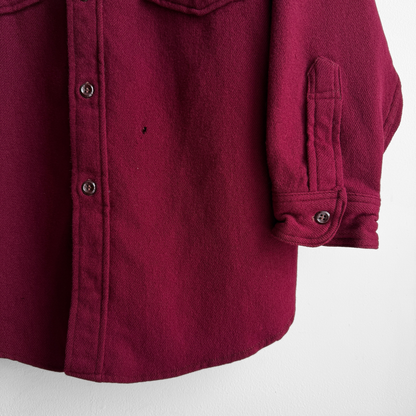 1940s Maroon Red Wool Flannel Shirt