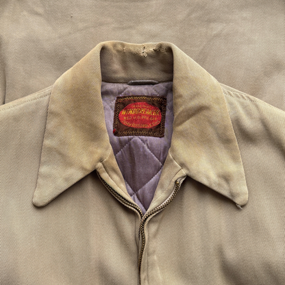 1950s Faded Tan Gabardine Windbreaker Jacket