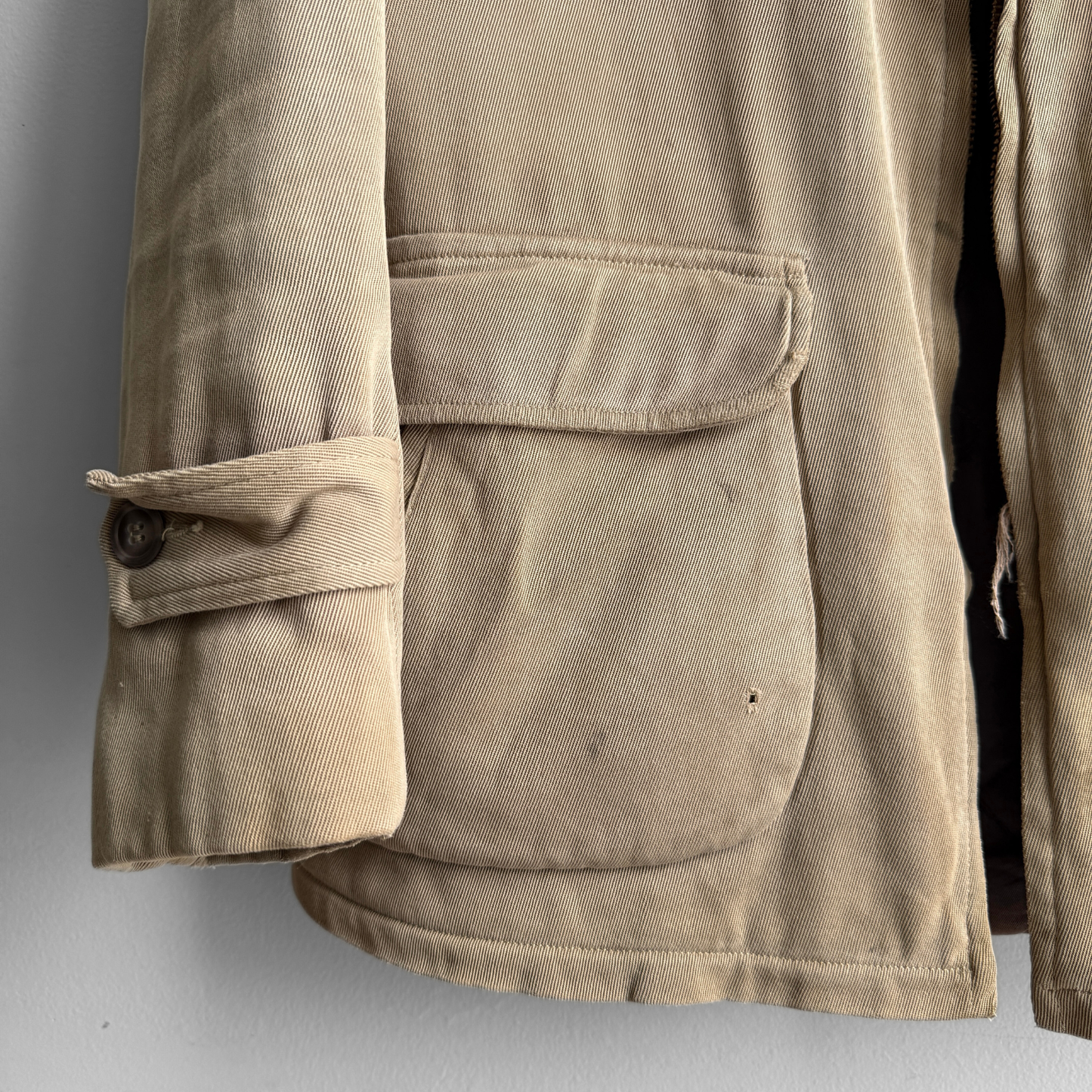 1950s Faded Tan Gabardine Windbreaker Jacket