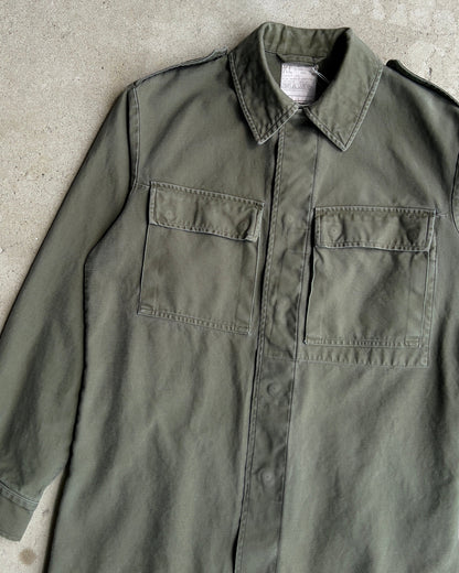 Vintage 1980s Dutch Military Faded Green Heavy Field Shirt  - Shop ThreadCount Vintage Co.