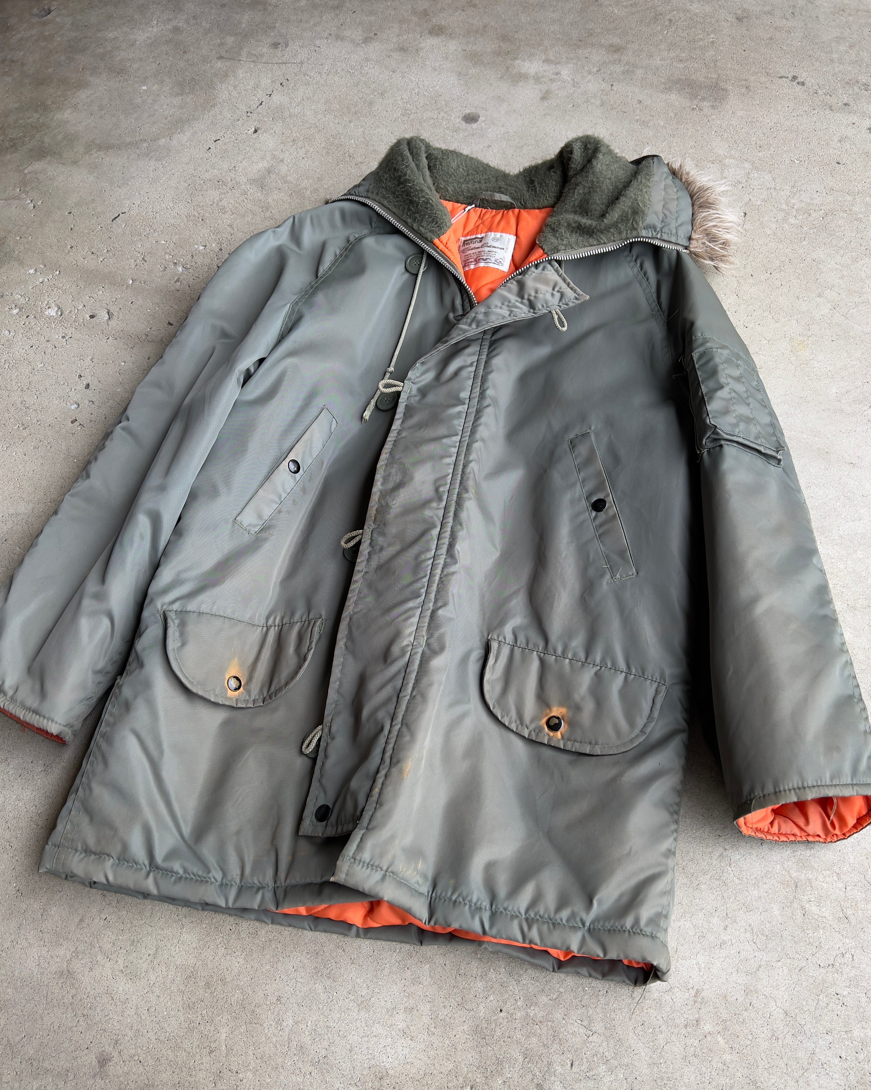 1980s N-3B Military Green Civilian Parka Jacket