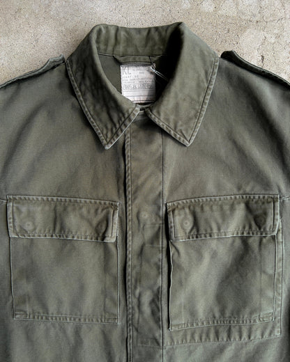 Vintage 1980s Dutch Military Faded Green Heavy Field Shirt  - Shop ThreadCount Vintage Co.