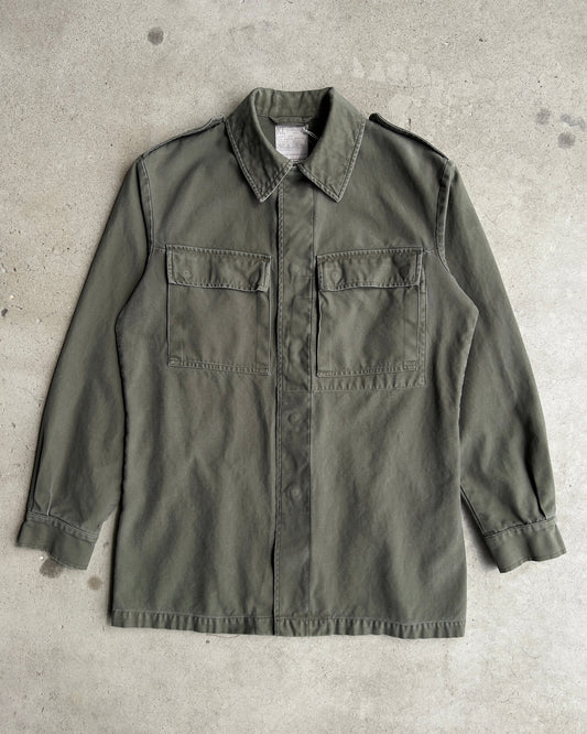 Vintage 1980s Dutch Military Faded Green Heavy Field Shirt  - Shop ThreadCount Vintage Co.