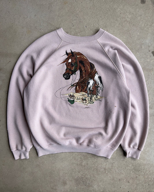 Vintage 1980s Saudi Arabian Desert Horse Raglan Sweatshirt  - Shop ThreadCount Vintage Co.