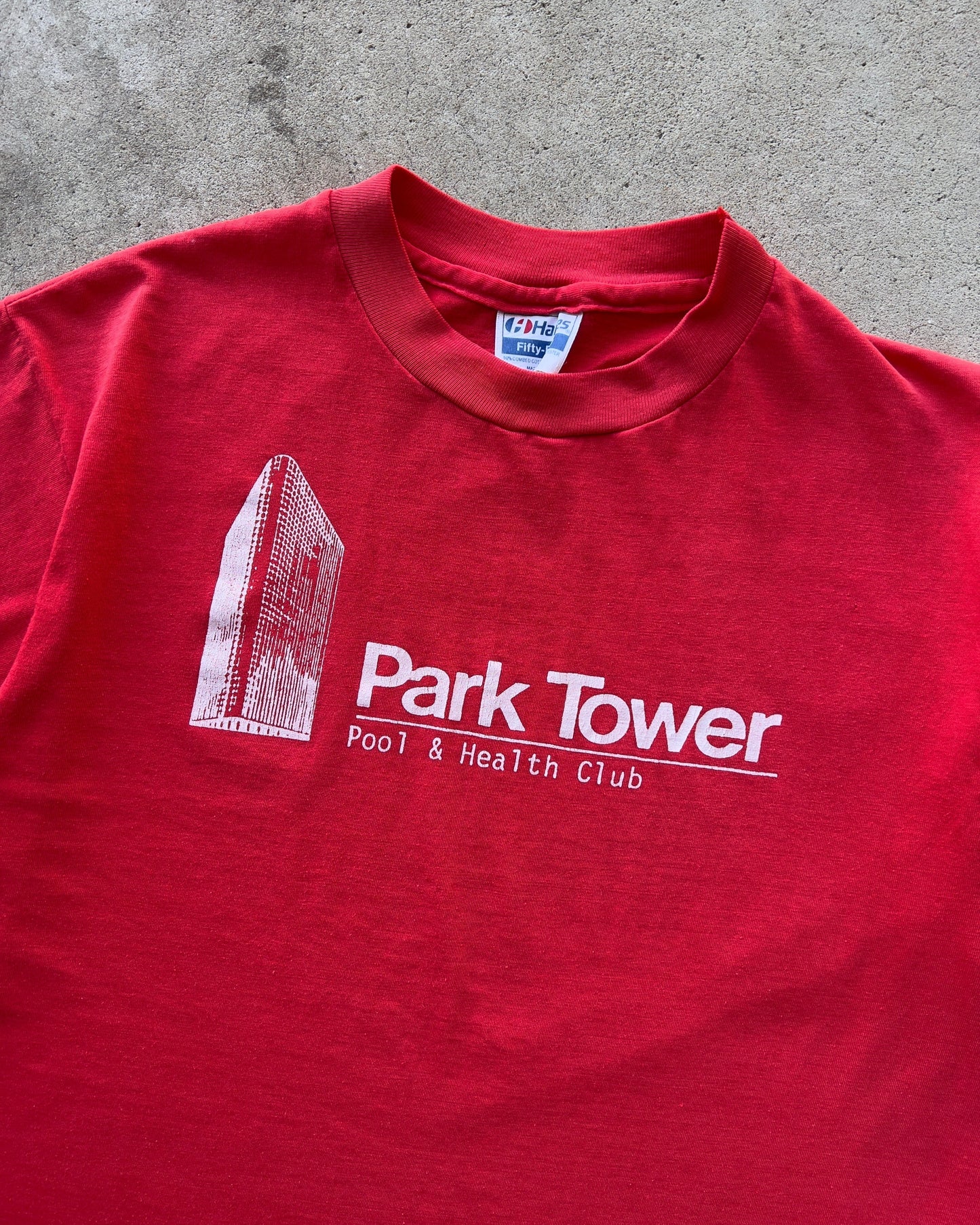 Vintage 1980s Chicago Park Tower Pool & Health Club Tee  - Shop ThreadCount Vintage Co.